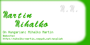 martin mihalko business card